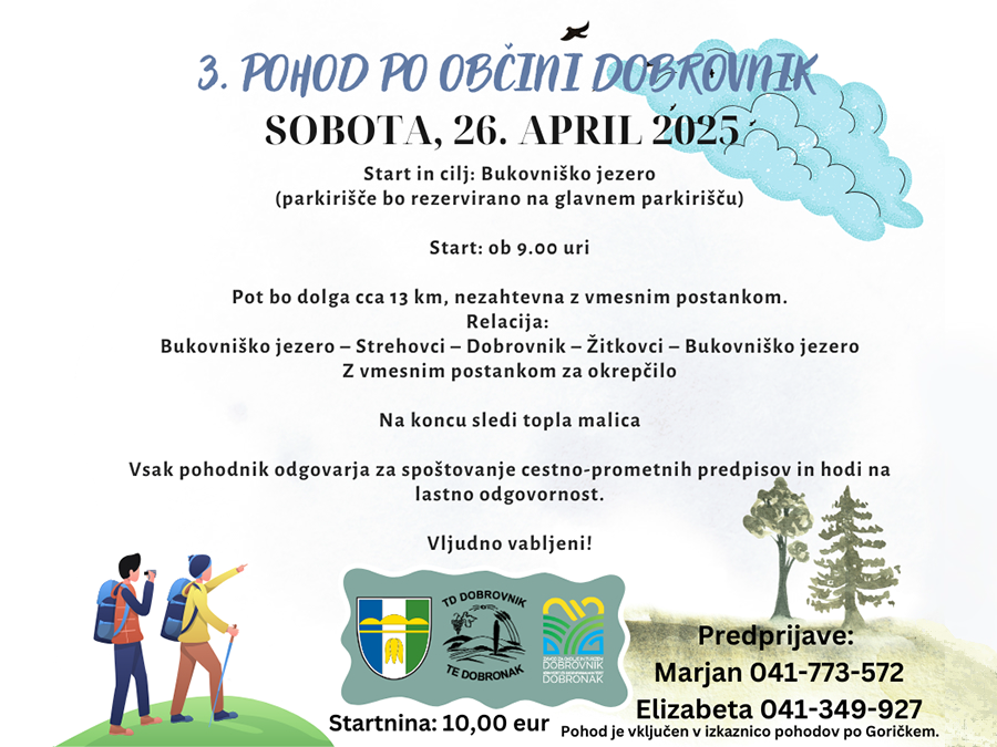 Vabljeni na 3. pohod po Občini Dobrovnik